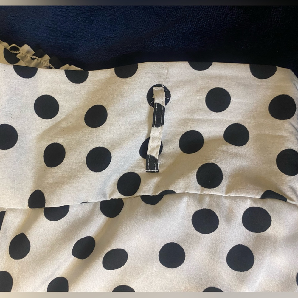 Polka Dot Pants: Wide Leg, Sheer, Floor Length, Elasticated Back - Picture 3 of 6